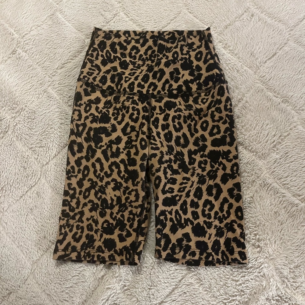 Brown LNA Cheetah Print Biker Shorts